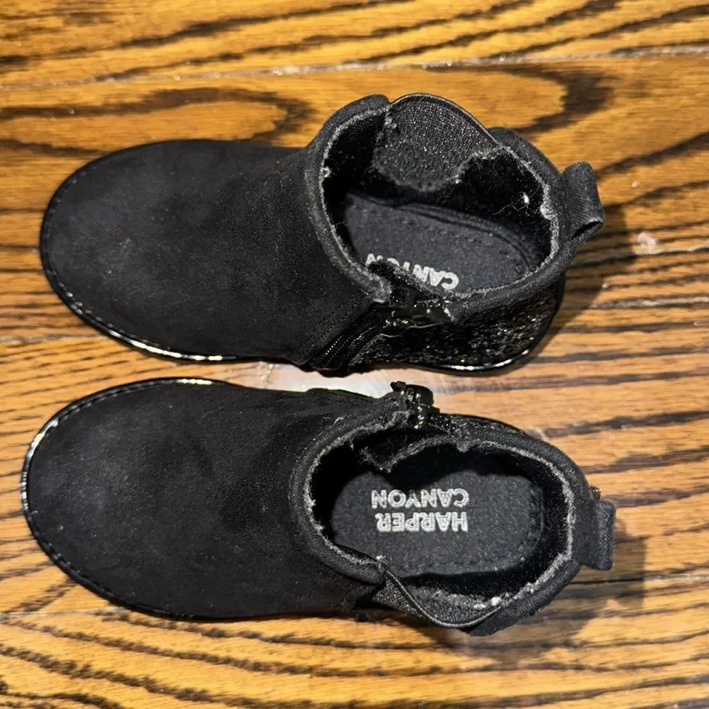Harper Canyon Kids Black Ankle Boots 6C